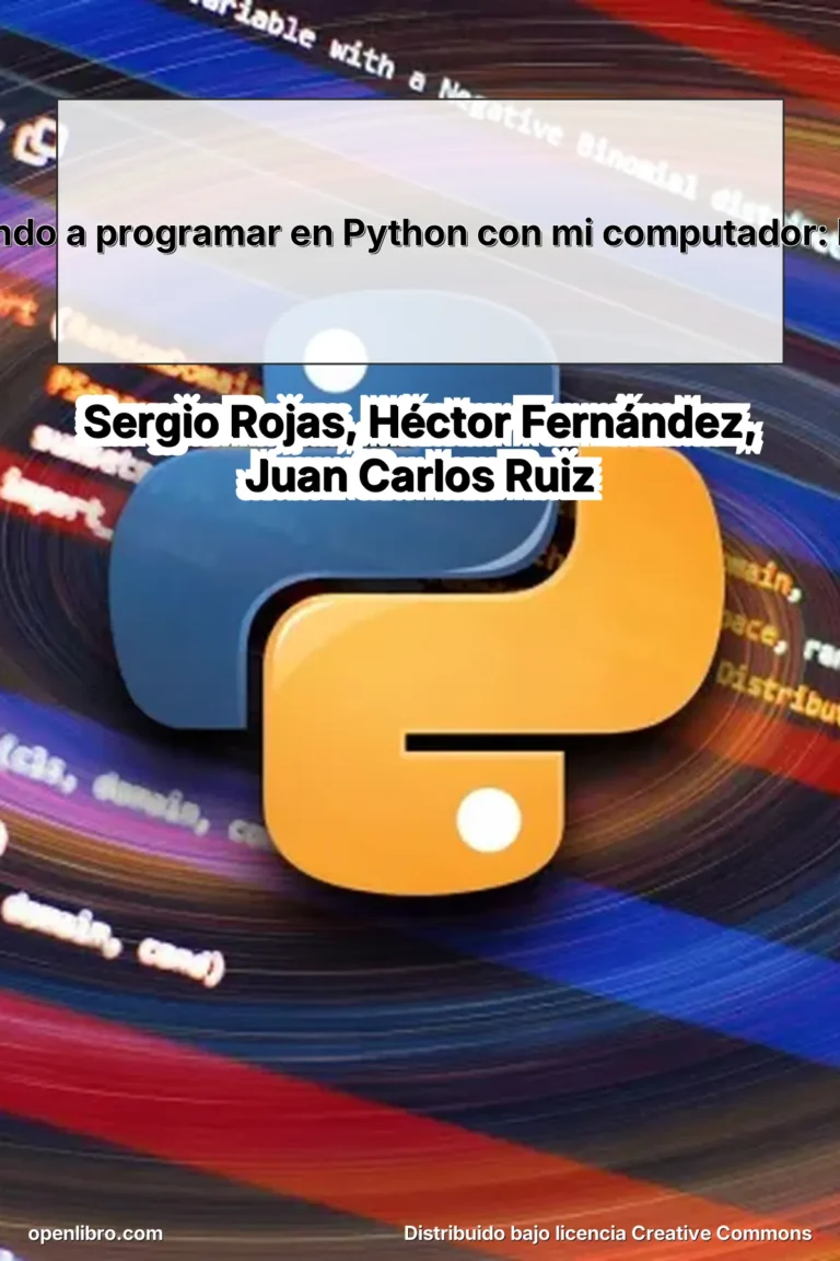 Aprendiendo a programar en Python con mi computador: Primeros pasos rumbo a cómputos de gran escala en las Ciencias e Ingenierías es un libro de carácter introductorio que tiene como objetivo iniciar al lector en el arte de la programación utilizando el lenguaje Python