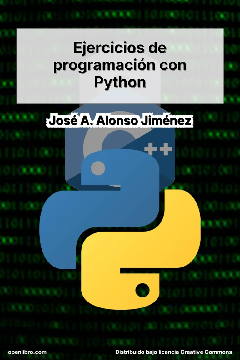 Ejercicios de programación con Python es una colección organizada de relaciones de ejercicios orientadas al aprendizaje progresivo del lenguaje y de los fundamentos de la algoritmia.
