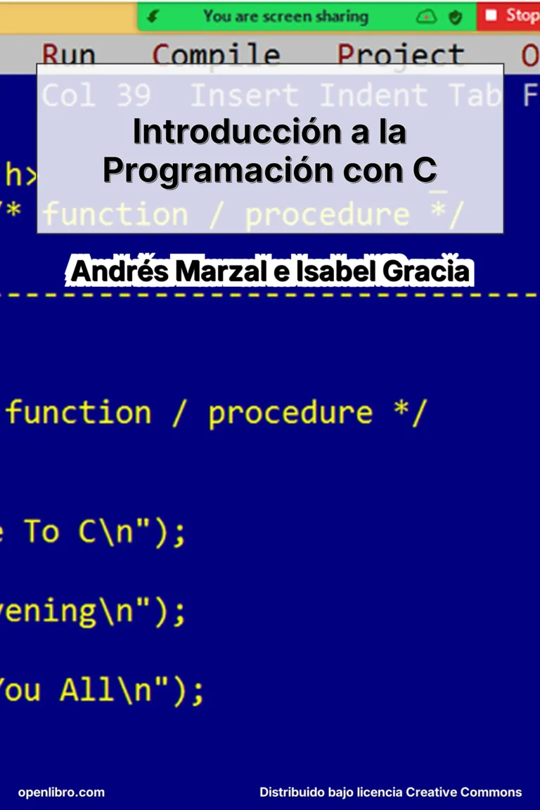 Introducción a la Programación con C es un manual elaborado por Andrés Marzal e Isabel Gracia, del Departamento de Lenguajes y Sistemas Informáticos de la Universitat Jaume I.