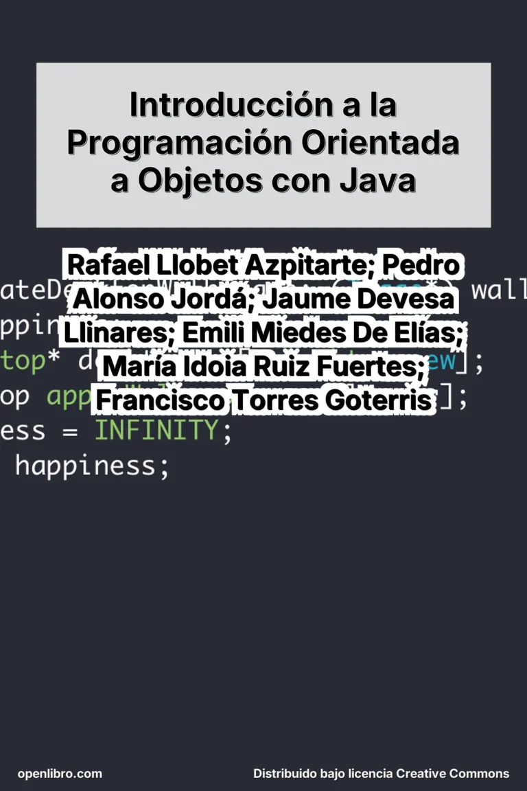 Introducción a la Programación Orientada a Objetos con Java es un manual académico elaborado por docentes del Departamento de Sistemas Informáticos y Computación de la Universidad Politécnica de Valencia