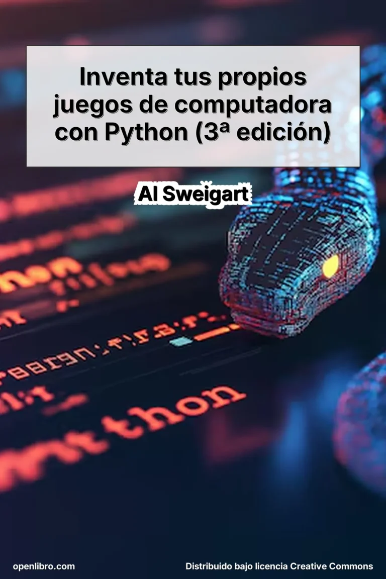 “Inventa tus propios juegos de computadora con Python” es una obra escrita por Al Sweigart y traducida al español por Alfredo Carella, Alejandro Pernin y Francisco Palm.