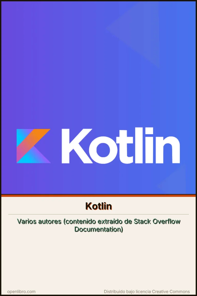 Este libro es una guía práctica y de referencia que recopila ejemplos y explicaciones esenciales sobre el lenguaje Kotlin
