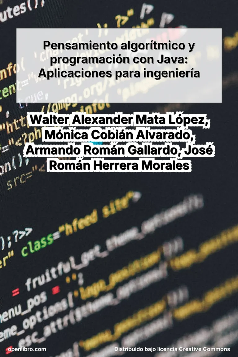 Este libro es una guía didáctica diseñada específicamente para introducir a estudiantes de ingeniería y carreras afines en los fundamentos de la programación utilizando Java.