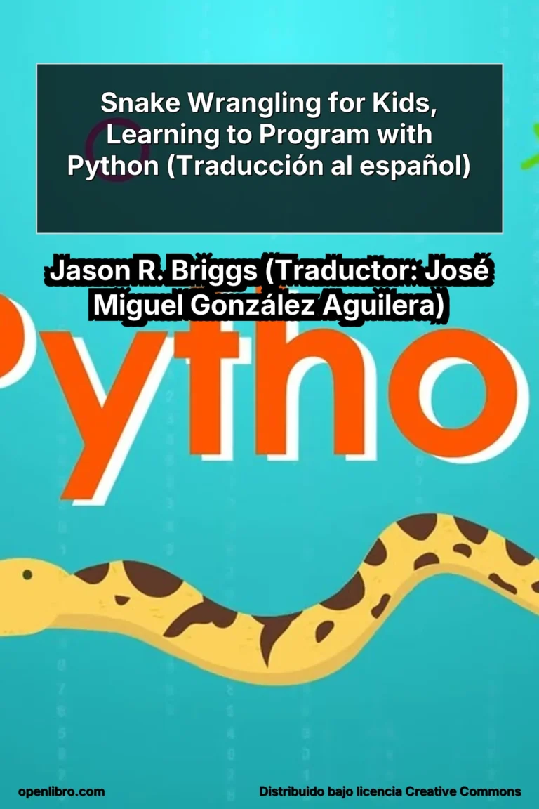 El libro guía al lector desde la instalación de Python y la escritura de su primer programa, pasando por conceptos esenciales como variables, operaciones, listas y condicionales.